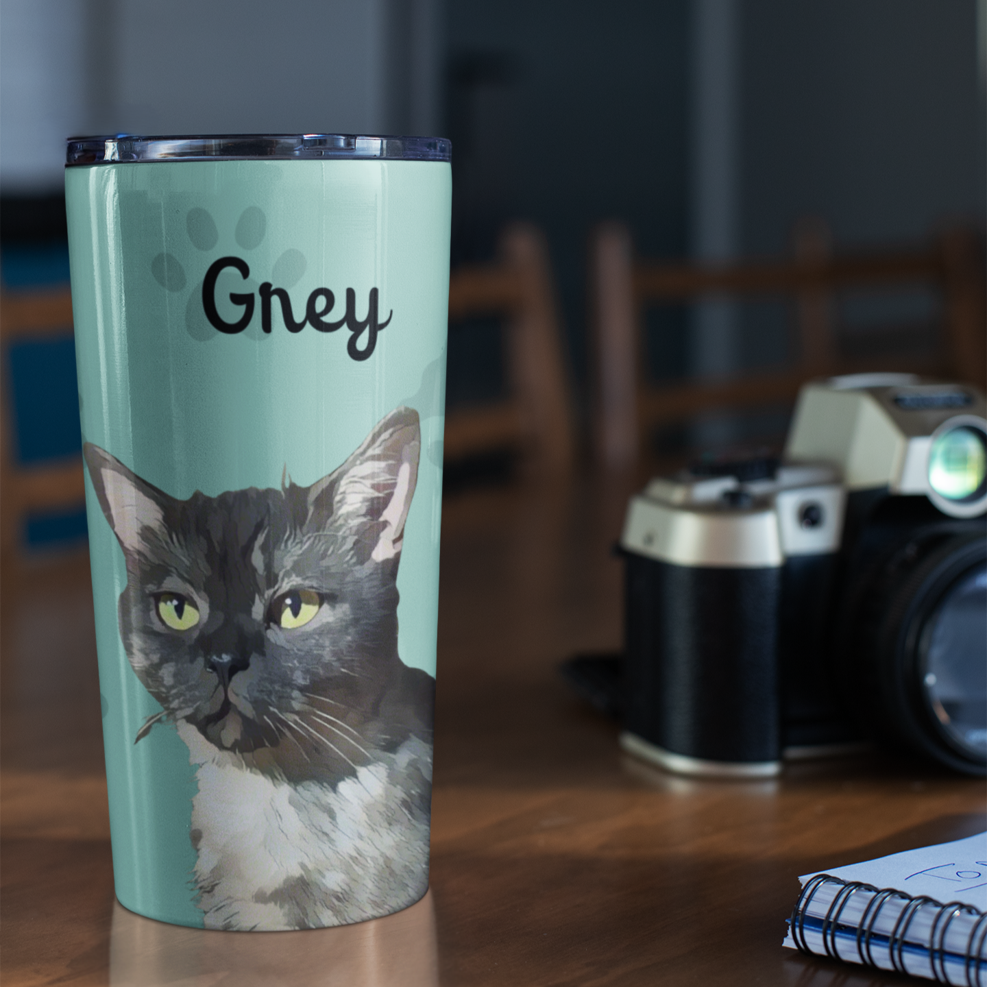 Personalized Pet Paw Prints Tumbler, Custom Pet Photo And Name, Gift For Pet Owners