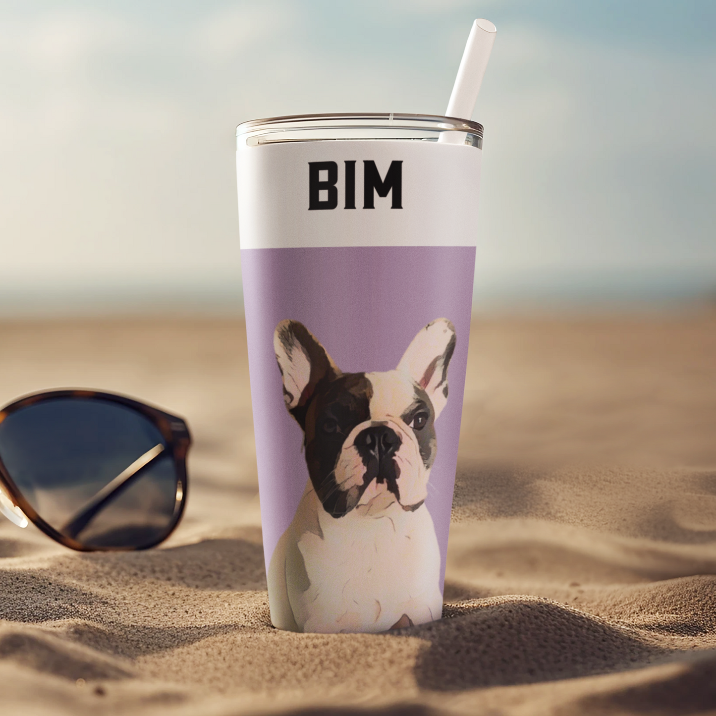 Personalized Pet Portrait Tumbler, Custom Pet Photo And Name, Gift For Pet Owners