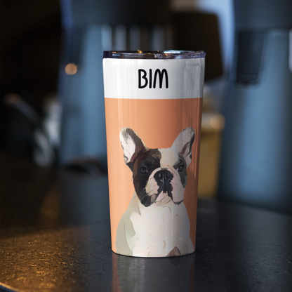 Personalized Pet Portrait Tumbler, Custom Pet Photo And Name, Gift For Pet Owners