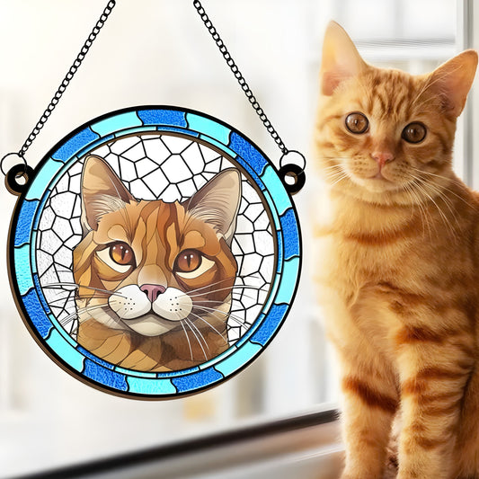 Custom Stained Glass Suncatcher, Personalized Pet Portrait from Photo Memorial Suncatcher, Gift For Pet Lovers