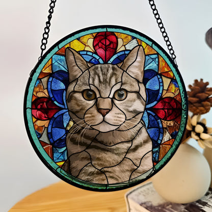 Personalized Pet Memorial Art Suncatcher, Custom Stained Glass Suncatcher, Gift For Pet Owners