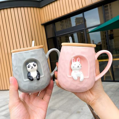 Cute Ceramic Mug, 3D Animal Ceramic Mug, Gift For Animal Lover