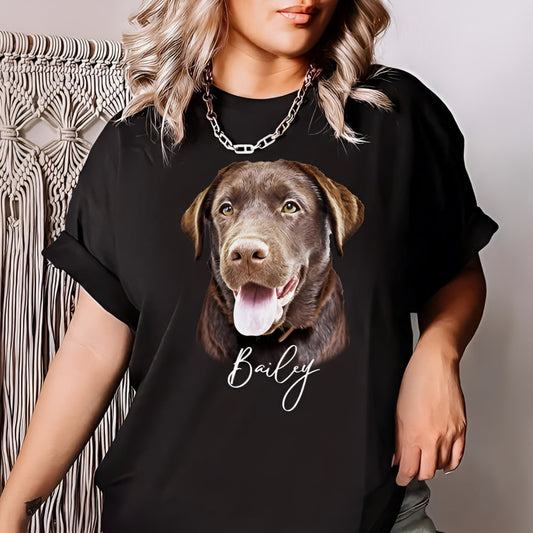 Custom Pet Photo T-Shirt, Personalized Pet Photo and Name Shirt, Gifts for Pet Lovers