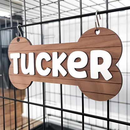 Dog Name Wooden Plate Personalized, Custom Crate Sign, Kennel Sign, Gift For Dog Owner