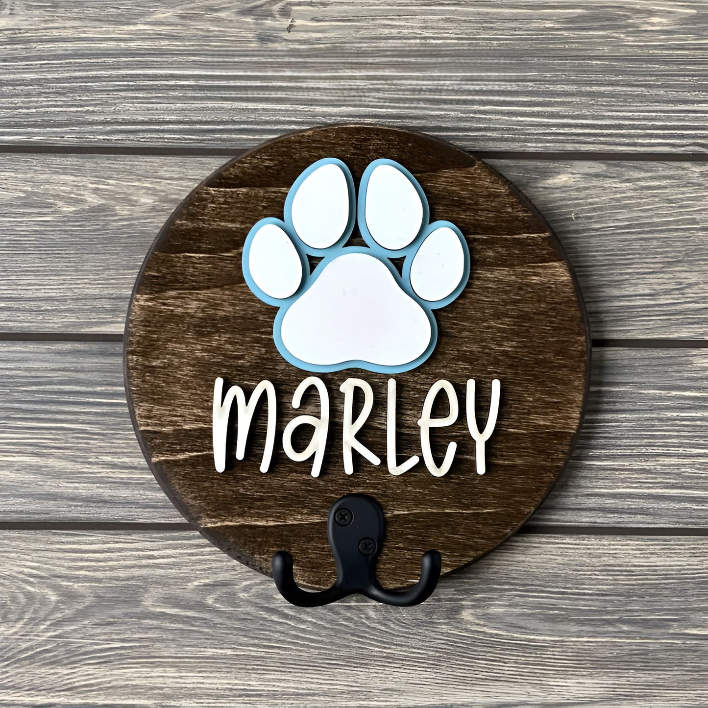 Leash Holder Pet Circle Shape, Personalized Key Hanger, Unique Gift For Pet Owners, Pet Lovers