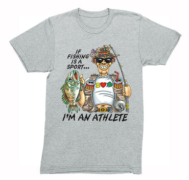 Men's If Fishing is a Sport I'm An Athlete Funny Fish Fisherman Gift Vacation Freshwater Saltwater Dad Crewneck T-Shirt - Msix Apparel - T Shirt