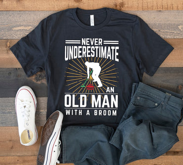 Old Man Curling T-Shirt, Curling Dad Grandpa Shirt, Hoodie, Sweatshirt - Msix Apparel - T Shirt