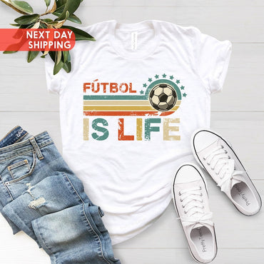 Futbol Is Life Shirt, Vintage Futbol T-Shirt, Soccer Shirt, Funny Football Lover Tee, Sport Team Shirt, Retro Futbol Shirt, Fathers Day Gift - Msix Apparel - T Shirt