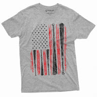 Men's Baseball USA Flag T-shirt Bat Flag American Sports Shirt For Him - Msix Apparel - T Shirt