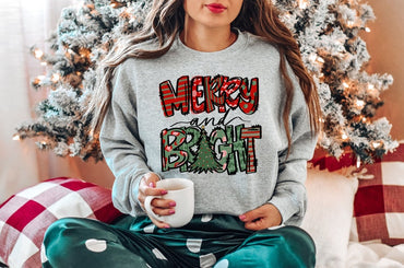Christmas Sweatshirt, Womens Christmas Shirts, Christmas Gift for Women, Christmas Women,Merry Christmas Shirts - Msix Apparel - Heather Grey Sweatshirt