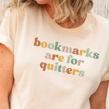 Bookmarks Are For Quitters Shirt for Bookworm, Funny Librarian T-Shirt for Book Lover, Tshirt for Book Nerd Gift, Reading Shirt for Teacher - Msix Apparel - T Shirt