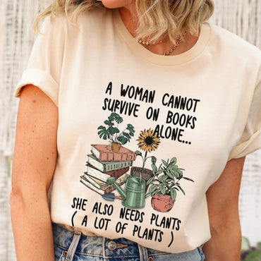 House Plant and Book Lover Shirt, Plantaholic, Bookish, Book and Plant Lover Tee, House Plants and Books Graphic Shirt, Boho, Garden, Summer - Msix Apparel - T Shirt
