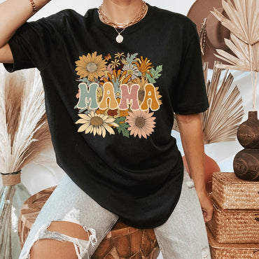 Retro Floral Mama T-shirt, Mom Shirt for Mom for Mother's Day, Mama T-shirt, Shirt for Mom for Mother's Day, Mama T-Shirt - Msix Apparel - T Shirt
