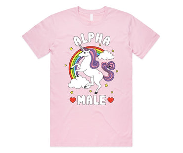 Alpha Male T-Shirt Tee Top Funny Meme Unicorn Gift Unisex Joke Prank Fathers Day Stag Do - Msix Apparel - T Shirt