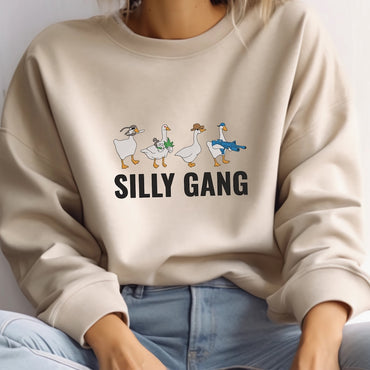 Silly Goose Sweatshirt, Silly Crew Crewneck, Funny Friends Buddies Pullover, Unisex Goose Sweatshirt - Msix Apparel - Sweatshirt