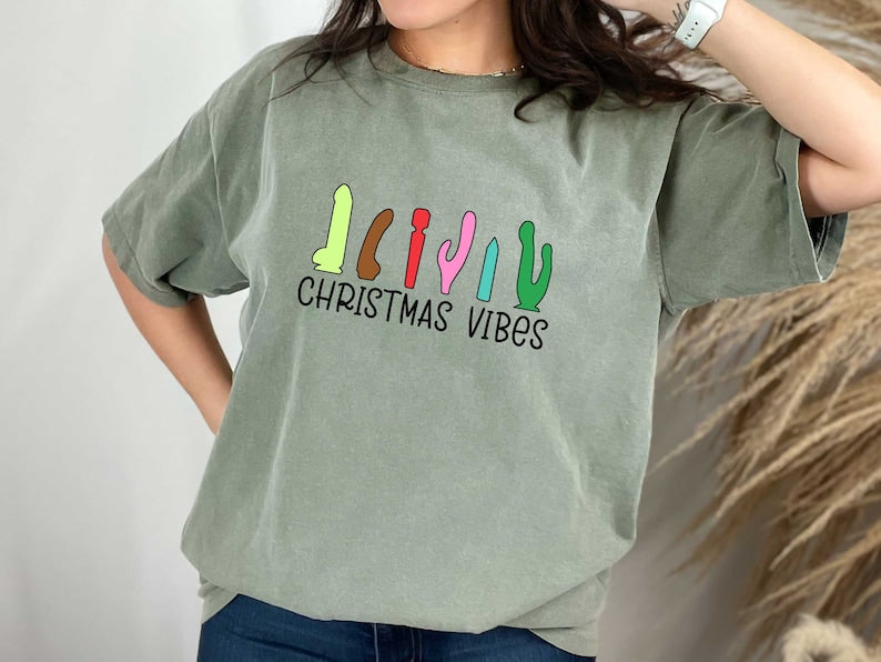 Funny Christmas Vibes Shirt, Inappropriate Shirt, Funny Peni, Balls, White Elephant, Gag, Christmas Gift For Friends, Him, Her - Msix Apparel - T Shirt