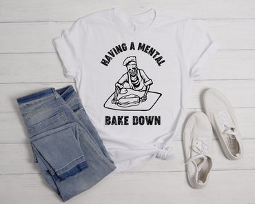 Having A Mental Bake Down Shirt, Halloween Chef Shirt, Chef Skeleton Shirt, Funny Baking Shirt, Gift For Bakers, Baking Shirt, Baker Gift - Msix Apparel - T Shirt