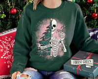Sorta Merry Sorta Scary Crewneck, Funny Christmas Sweatshirt, Cute Spooky Season Sweater, Funny Sweater, Christmas Skeleton Sweatshirt - Msix Apparel - Sweatshirt