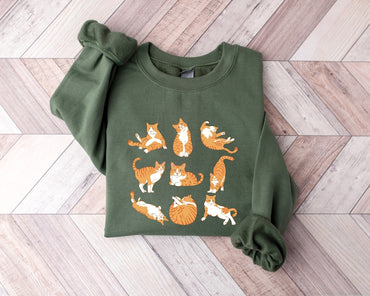 Cute Orange Cat Shirt, Orange Cat T-Shirt, Orange Cat Mom Sweatshirt, Orange Cat Owner Gift, Orange Tabby Cat Tee, Ginger Cat, Crazy Cat Lady - Msix Apparel - Sweatshirt