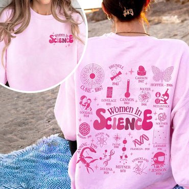 Retro Women in Science T-Shirt, Gift for Science Teacher, Preppy Aesthetic Shirt, Cool Science Shirt, Women in Stem Hoodie PhD Shirt Gift - Msix Apparel - Sweatshirt