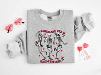 Roses Are Red, Inside Me Dead Sweatshirt, It's Cold Outside Like My Heart Skeleton, Valentines Shirt,Skeleton Tee,Valentine's Day Sweatshirt - Msix Apparel - Sweatshirt