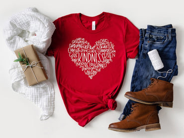 Cute Heart Be Kind Graphic Tees, Valentine’s Day Shirt, Mommys Valentine Shirt, Gift for Valentine, Womens Kindness Shirts, Anniversary Shirt - Msix Apparel - T Shirt